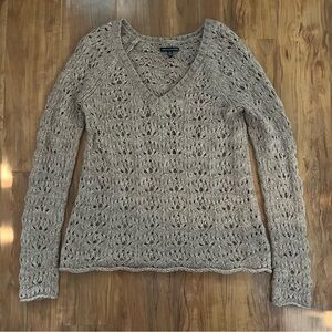 American Eagle Outfitters Beige V-Neck Sweater